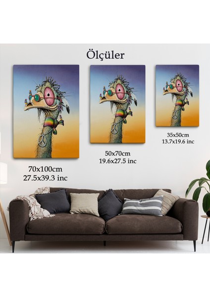 Hippi Devekuşu Dekoratif Duvar Tablosu -6181 indirimleri