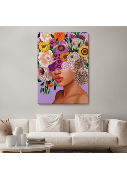 Çiçek Kafalı Kız Çocuğu Dekoratif Duvar TABLOSU-6190 fiyatları
