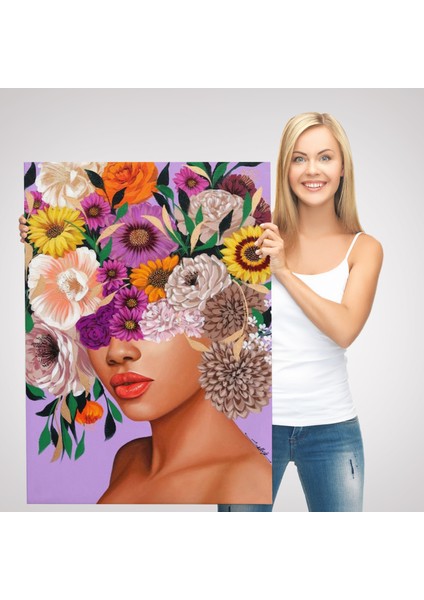 Çiçek Kafalı Kız Çocuğu Dekoratif Duvar TABLOSU-6190 modelleri