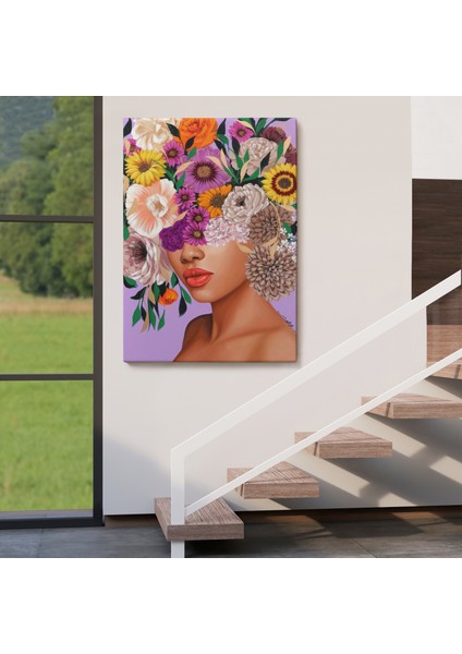 Çiçek Kafalı Kız Çocuğu Dekoratif Duvar TABLOSU-6190 fırsatları