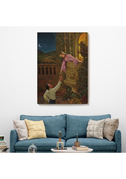 Sevgilisine Çiçek Veren Kadın Duvar TABLOSU-6241 fiyatları