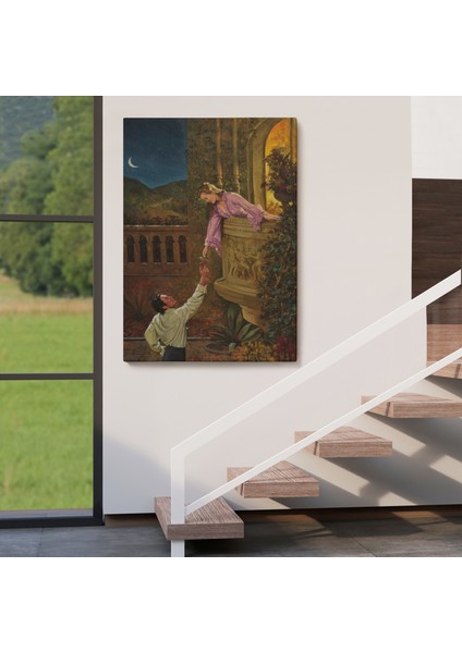 Sevgilisine Çiçek Veren Kadın Duvar TABLOSU-6241 fırsatları