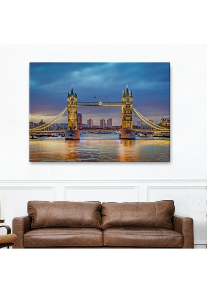 Londra Köprüsü Gece Manzara TABLOSU-6638