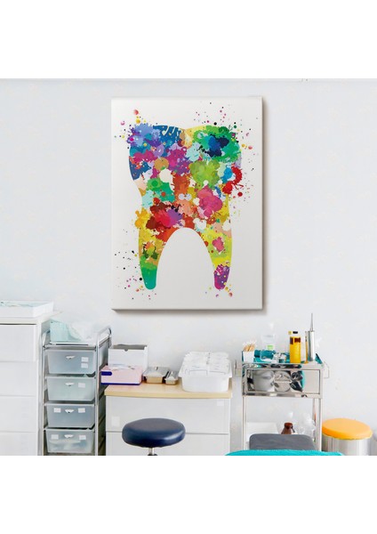 Renkli Diş, Diş Hekimi Duvar TABLOSU-6153 fiyatları