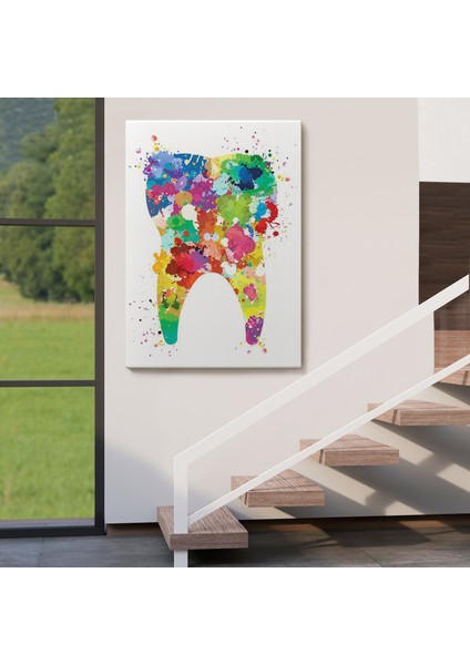 Renkli Diş, Diş Hekimi Duvar TABLOSU-6153 fırsatları
