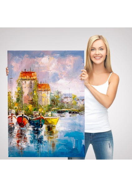 Liman Manzarası Yağlıboya Görünüm Dekoratif Kanvas Duvar TABLOSU -5981 modelleri