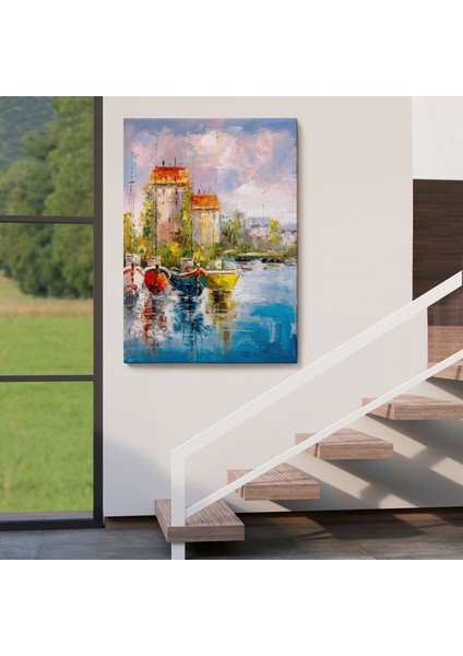 Liman Manzarası Yağlıboya Görünüm Dekoratif Kanvas Duvar TABLOSU -5981 fırsatları