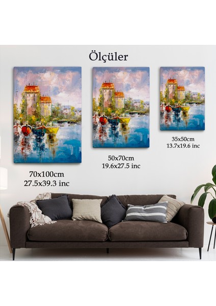 Liman Manzarası Yağlıboya Görünüm Dekoratif Kanvas Duvar TABLOSU -5981 indirimleri