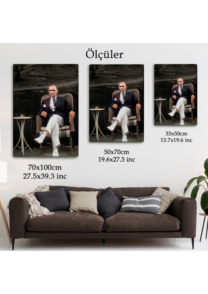 Mustafa Kemal Atatürk'ün Sandalyede Oturan Tablosu -6379 indirimleri