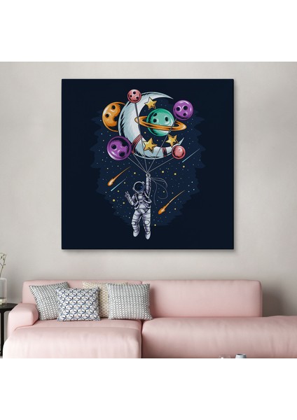 Ay ve Gezegenler Ile Uçan Astronot TABLO-5097