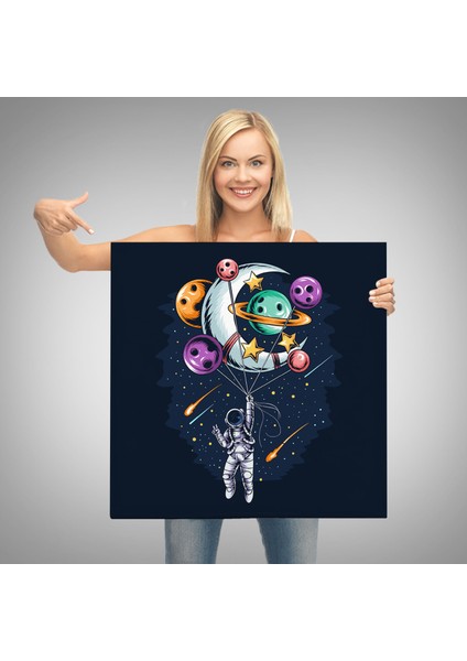 Ay ve Gezegenler Ile Uçan Astronot TABLO-5097