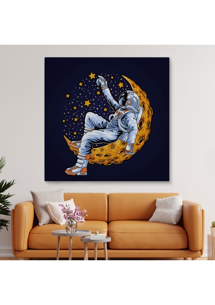 Ayda Dinlenen Astronot Kanvas TABLO-5099