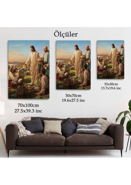 Rab Isa Binlerce Kişiyi Birkaç Ekmek Ile Doyuruyor Tablo Jesus Christ -6391