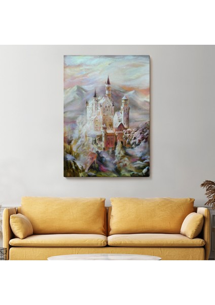 Dağların Arasındaki Şato Kanvas TABLO-5976 fiyatları