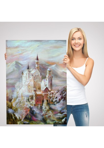 Dağların Arasındaki Şato Kanvas TABLO-5976 modelleri