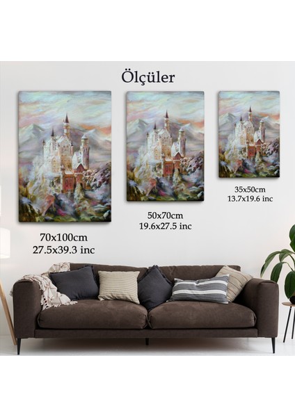 Dağların Arasındaki Şato Kanvas TABLO-5976 indirimleri