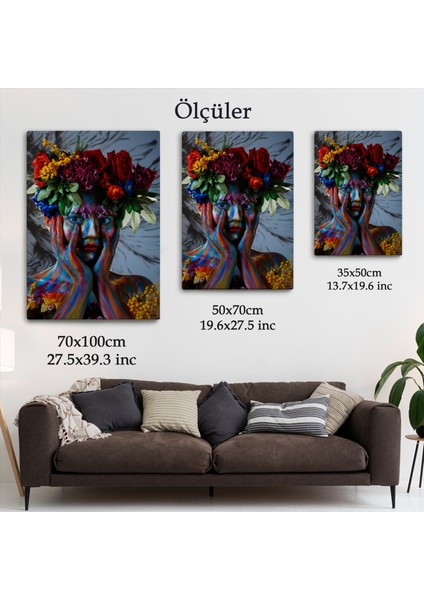 Çiçek Taçlı Kız Duvar TABLOSU-5992 indirimleri