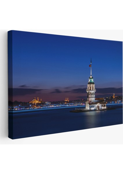 Kız Kulesi Gece Manzarası Dekoratif Kanvas TABLO-6502