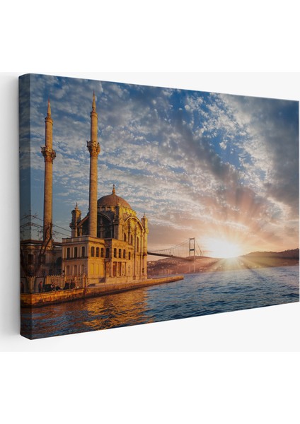 Ortaköy Camii ve Boğaziçi Köprüsü Manzarası Dekoratif Kanvas TABLO-6504