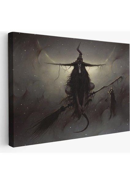Süpürgesi'nde Uçan Cadı Tablosu, Witches HALLOWEEN-6564