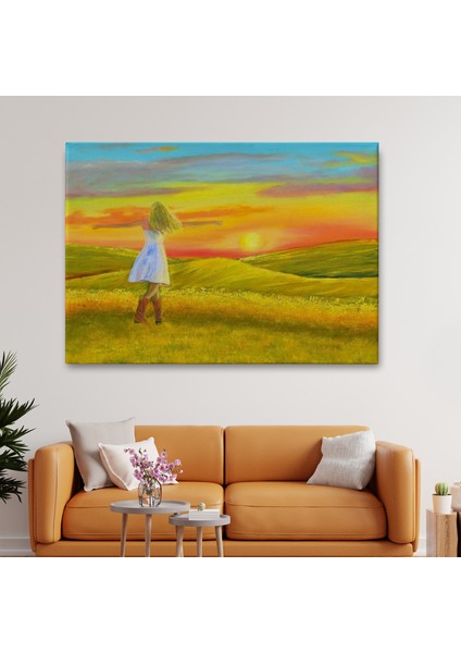 Beyaz Elbiseli Kız ve Yaz Manzarası TABLOSU-6569 fiyatları