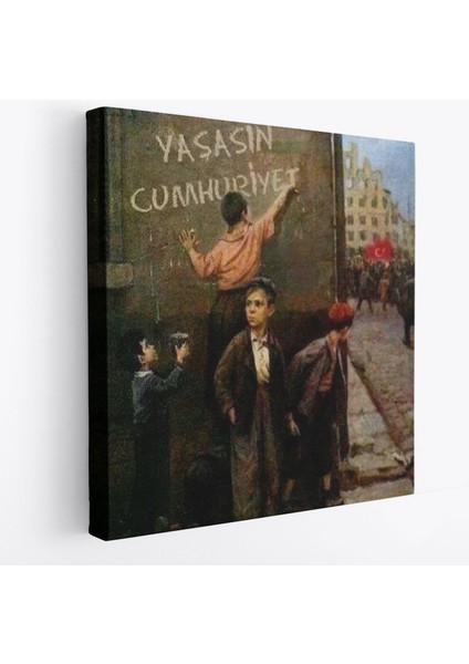 Yaşasın Cumhuriyet Yazan Çocuklar Kanvas TABLO-5896
