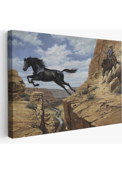 Atı Yakalamaya Çalışan Kavboy TABLOSU-6537