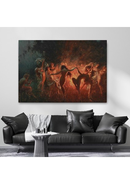 Şabat Ayinin De Ateş Etrafında Dans Eden Kadınlar Tablosu - Fire DANCE-6589 fiyatları