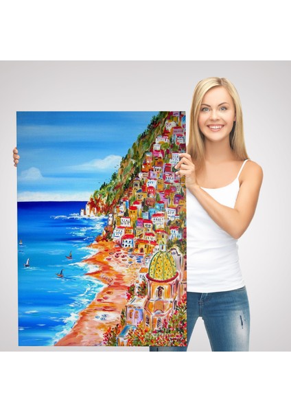 Italya La Bella Positano Amalfi Sahili Duvar TABLOSU-6237 modelleri