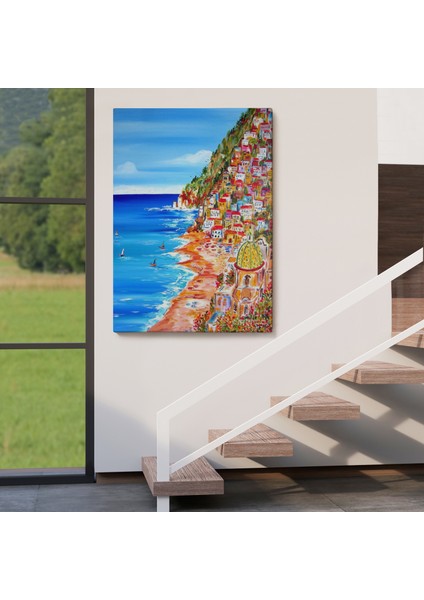 Italya La Bella Positano Amalfi Sahili Duvar TABLOSU-6237 fırsatları