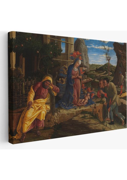 Çobanların Hayranlığı Tablosu - Andrea Mantegna The Adoration Of The SHEPHERDS-6590