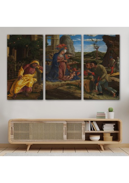 Çobanların Hayranlığı Tablosu - Andrea Mantegna The Adoration Of The SHEPHERDS-6590 modelleri
