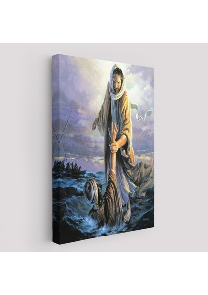 Isa Peteri Kurtarıyor Tablo, Hırıstıyan Hediyesi, Jesus Saving PETER-6092