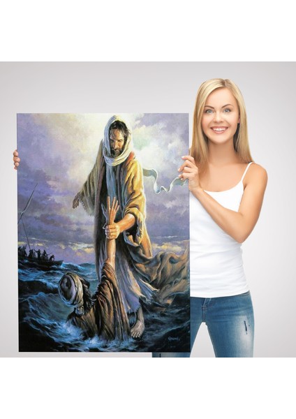 Isa Peteri Kurtarıyor Tablo, Hırıstıyan Hediyesi, Jesus Saving PETER-6092 modelleri