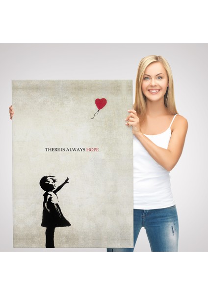 Banksy Kırmızı Balonlu Kız Dekoratif Modern Kanvas TABLO-4962 modelleri