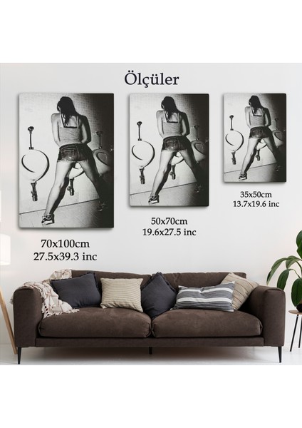 Pisuvara Işeyen Kadın Duvar TABLOSU-6093 indirimleri
