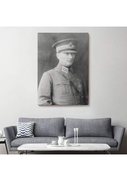 Atatürk Portre Tablosu Mustafa Kemal Atatürk Dikdörtgen Dekoratif Kanvas Tablo-Cv-75 fiyatları