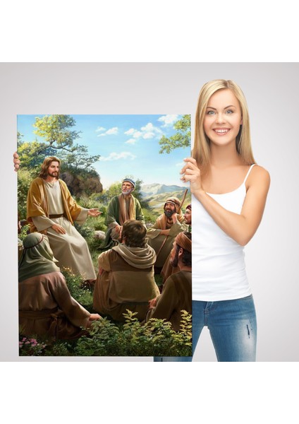 Isa Mesih Havarilerine Ders Veriyor, Hristiyan Hediye Tablosu Jesus Christ -6382 modelleri