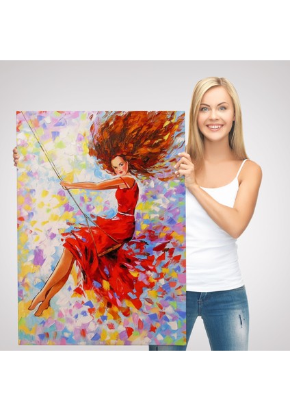 Salıncaktaki Kırmızı Elbiseli Kız TABLOSU-6317 modelleri