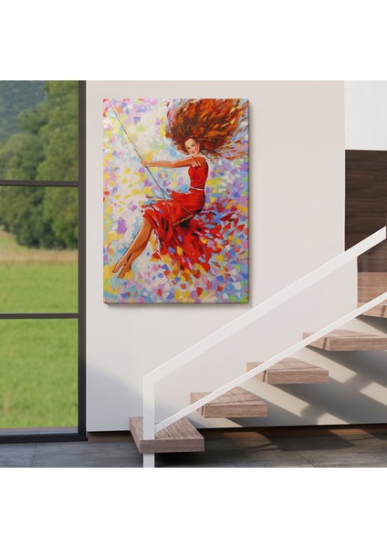 Salıncaktaki Kırmızı Elbiseli Kız TABLOSU-6317 fırsatları