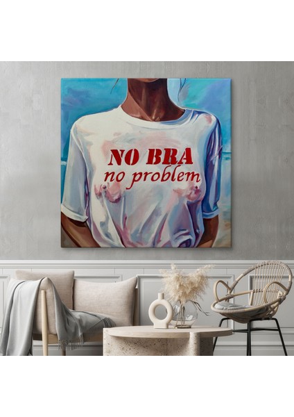Sütyen Yok Sorun Yok Kanvas TABLO-5857 fiyatları