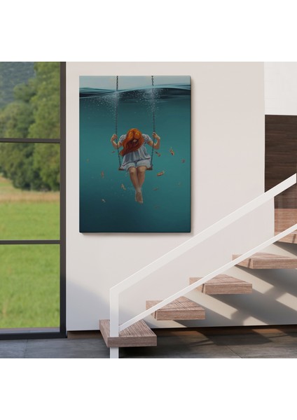 Denizde Salıncakla Sallanan Kız Kanvas TABLO-5233 fırsatları