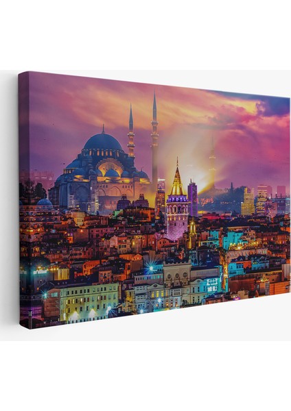 Galata Kulesi Sultan Ahmet Camii ve Şehir Manzara TABLOSU-6514