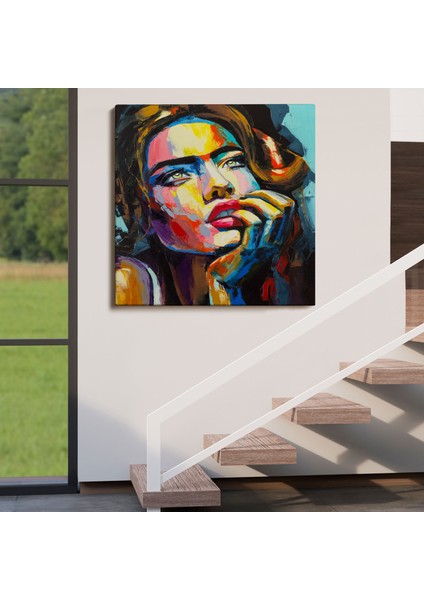 Güzel Kadın Yağlıboya Görünüm Dekoratif Kanvas Duvar TABLOSU-5840 fırsatları