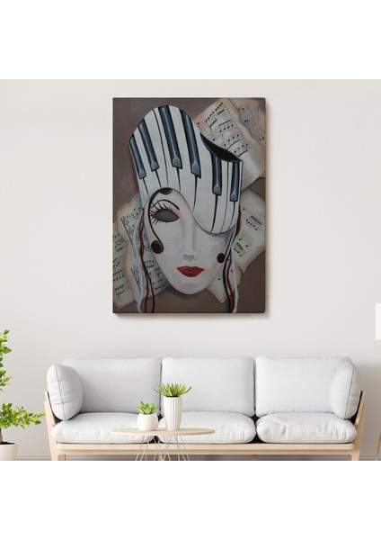 Müzik Notaları ve Kadın Sürreal TABLOSU-6489 fiyatları