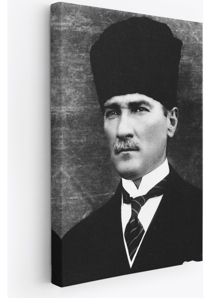 Atatürk Portre Tablosu Mustafa Kemal Atatürk Dikdörtgen Dekoratif Kanvas Tablo-Cj-60
