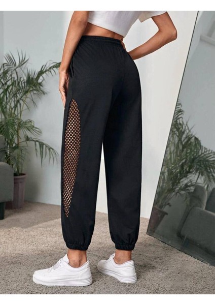 Kadın Beli Lastikli, Yandan Fileli Iki Iplik Alt Eşofman modelleri