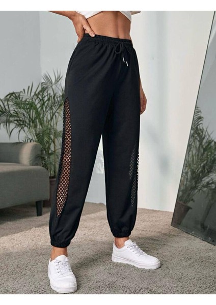 Kadın Beli Lastikli, Yandan Fileli Iki Iplik Alt Eşofman fırsatları