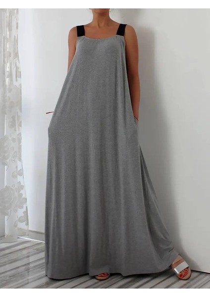 Kadın Askılı Cep Detay Viskon Kumaş Elbise fiyatları