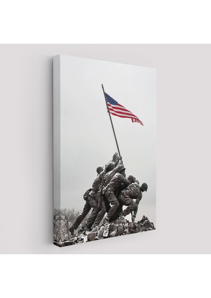 Amerika Bayrağı Diken Askerler Dekoratif Duvar TABLOSU-6228